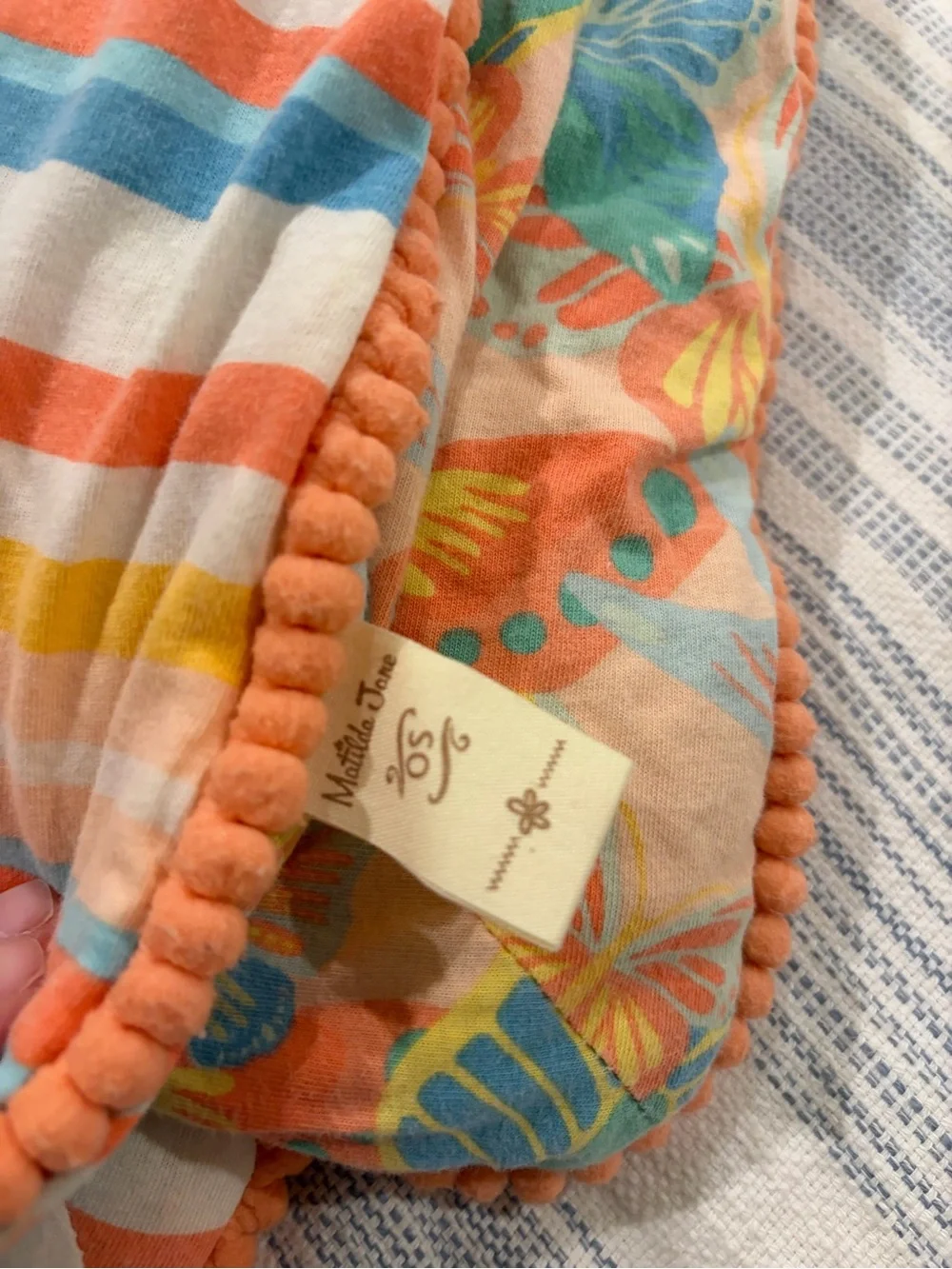 Matilda Jane Orange, Blue & Yellow Butterfly Baby Blanket